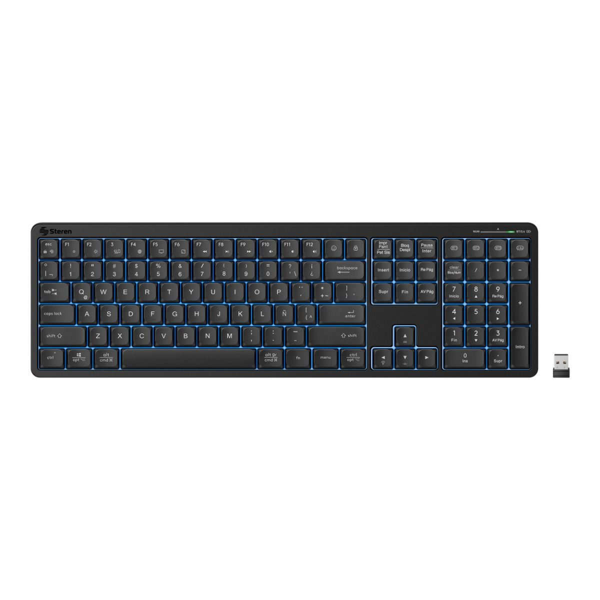 Teclado Inalambrico 4N1 Recargable RGB