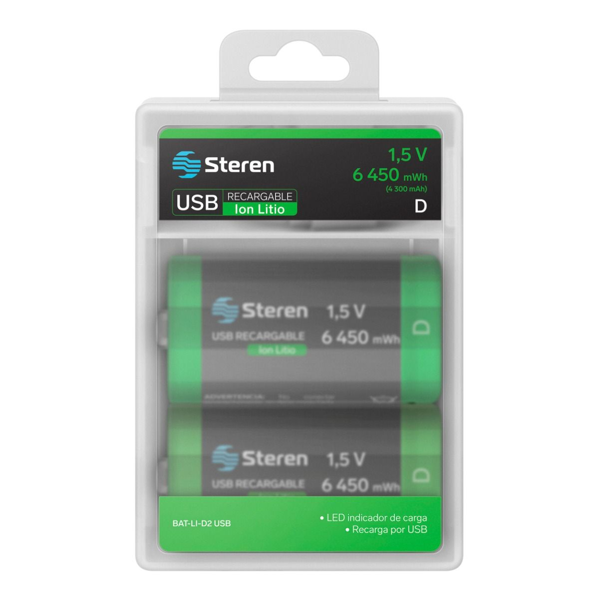 Batería Recargable Li-Ion Tipo D 4000mAh