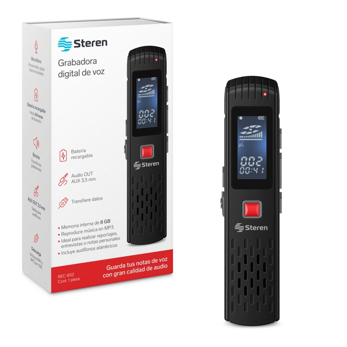 Grabadora Digital De Voz Slim De 8 GB - Imagen 2
